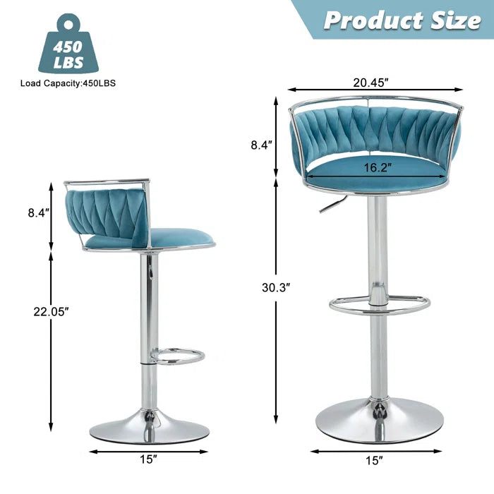 Christals Swivel Upholstered Counter and bar Stool (Set of 2)