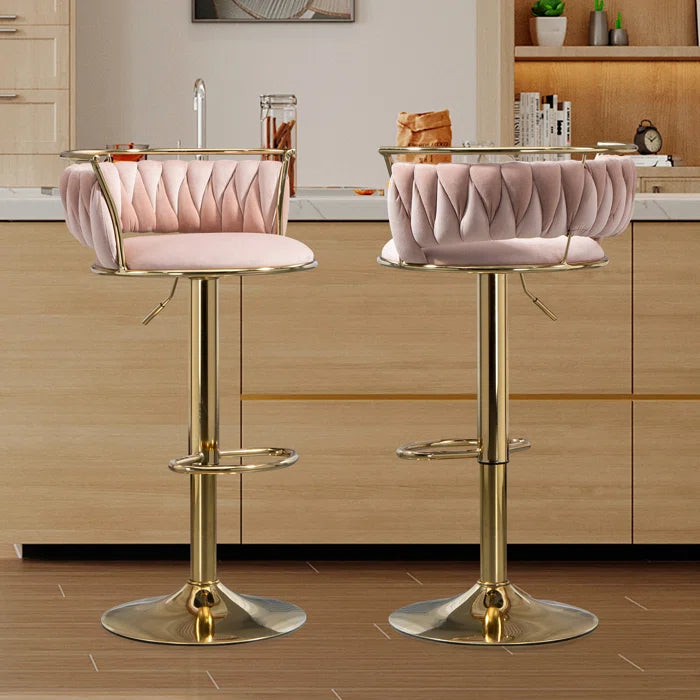 Christals Swivel Upholstered Counter and bar Stool (Set of 2)