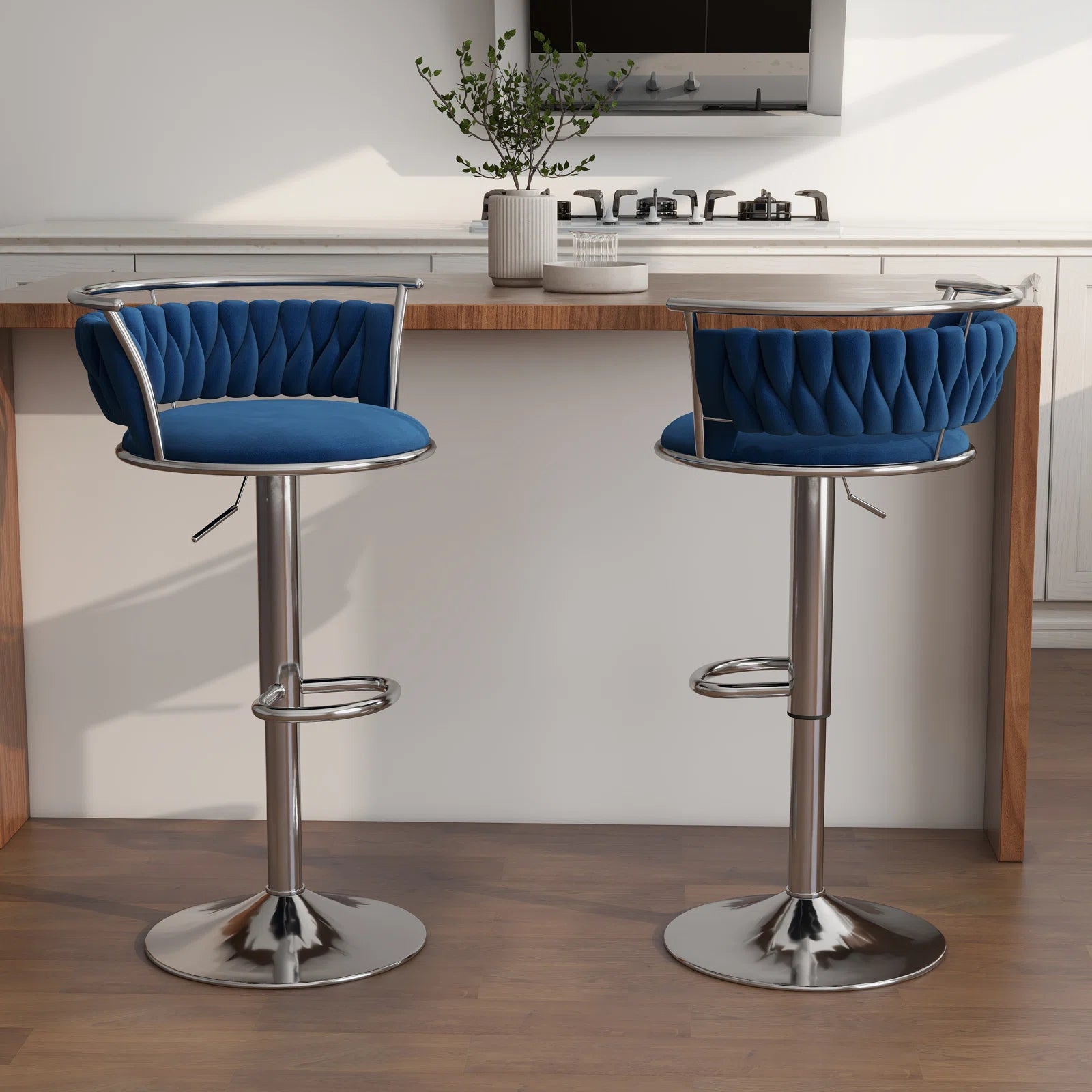 Christals Swivel Upholstered Counter and bar Stool (Set of 2)