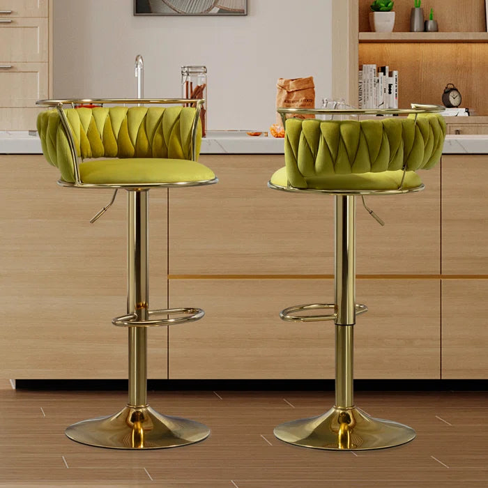 Christals Swivel Upholstered Counter and bar Stool (Set of 2)