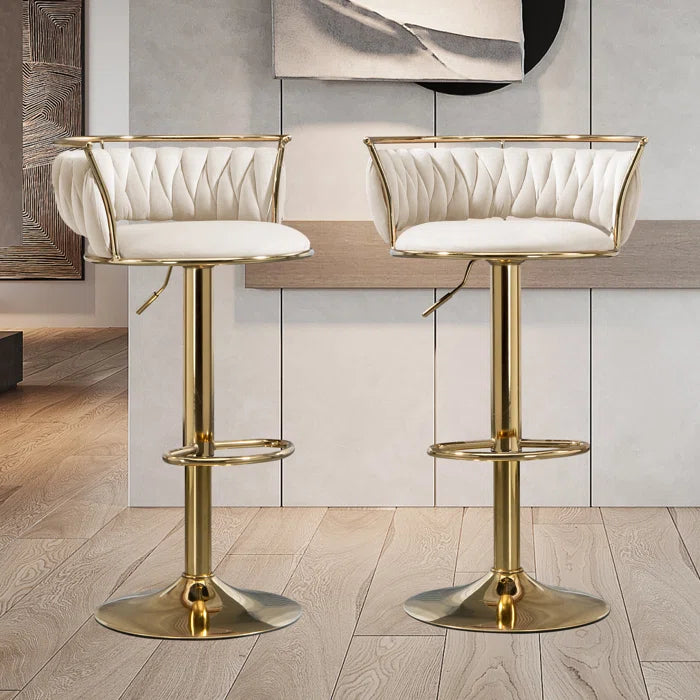 Christals Swivel Upholstered Counter and bar Stool (Set of 2)