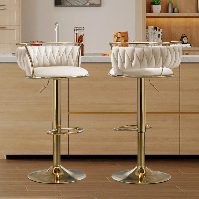 Christals Swivel Upholstered Counter and bar Stool (Set of 2)