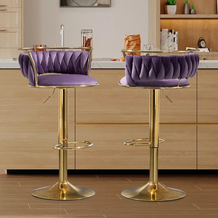 Christals Swivel Upholstered Counter and bar Stool (Set of 2)