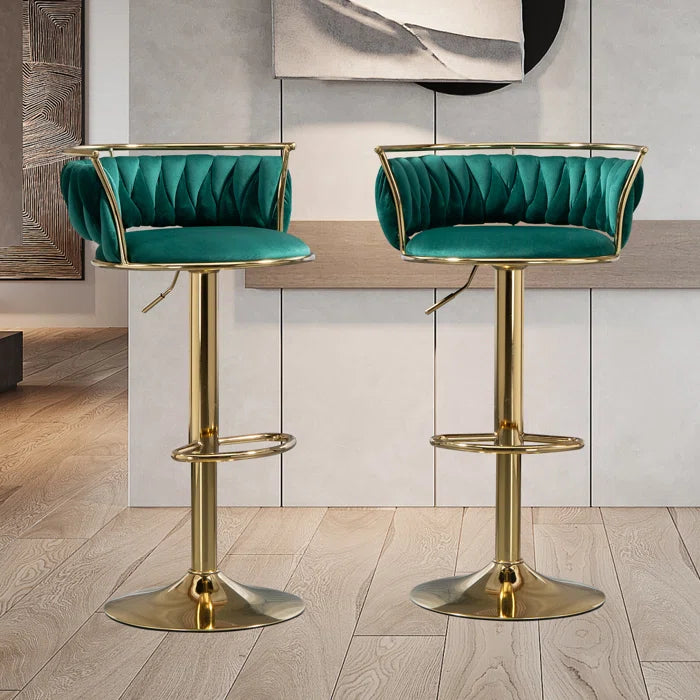 Christals Swivel Upholstered Counter and bar Stool (Set of 2)