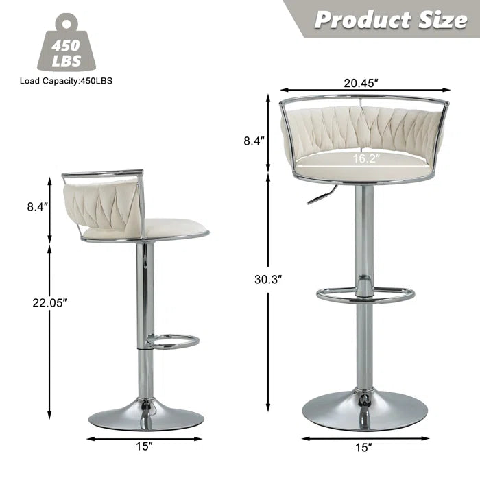 Christals Swivel Upholstered Counter and bar Stool (Set of 2)