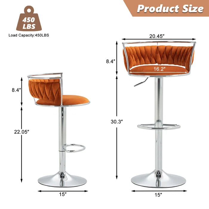 Christals Swivel Upholstered Counter and bar Stool (Set of 2)