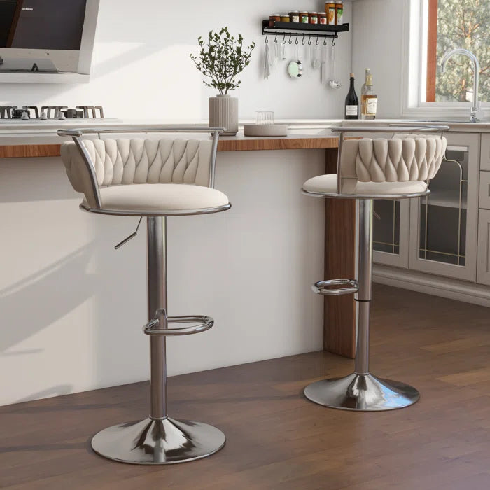 Christals Swivel Upholstered Counter and bar Stool (Set of 2)