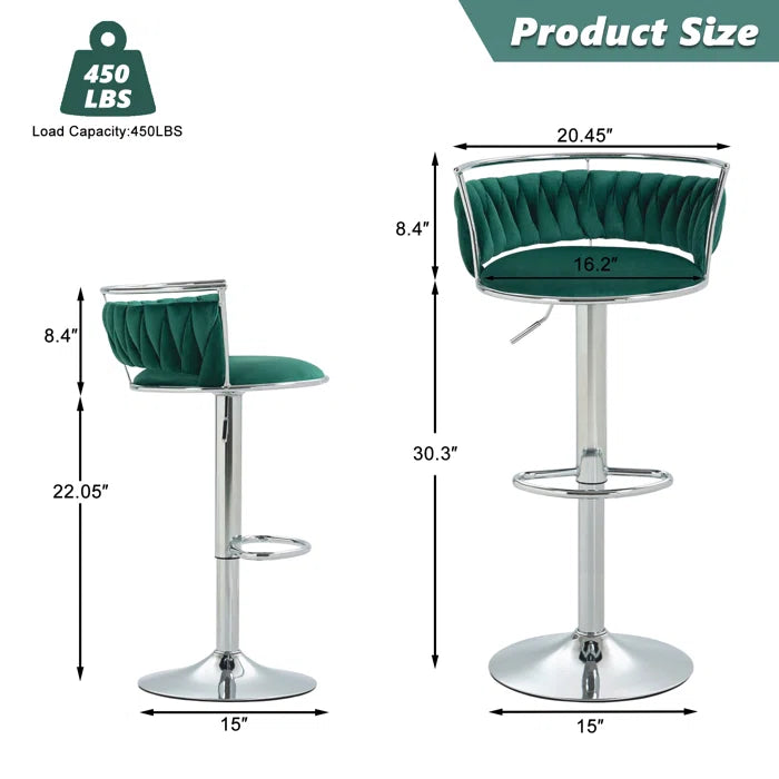 Christals Swivel Upholstered Counter and bar Stool (Set of 2)