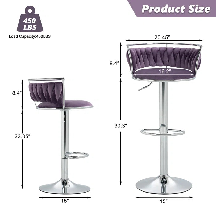 Christals Swivel Upholstered Counter and bar Stool (Set of 2)