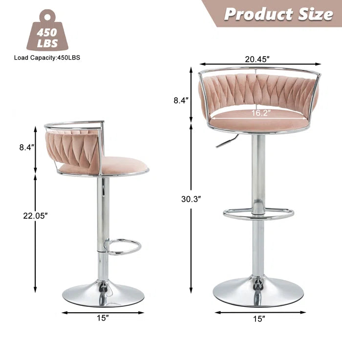 Christals Swivel Upholstered Counter and bar Stool (Set of 2)