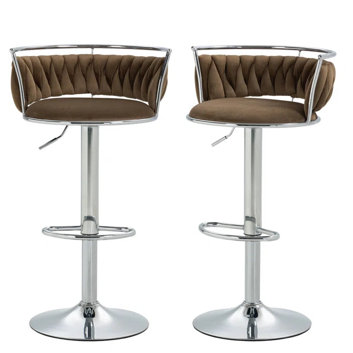 Christals Swivel Upholstered Counter and bar Stool (Set of 2)