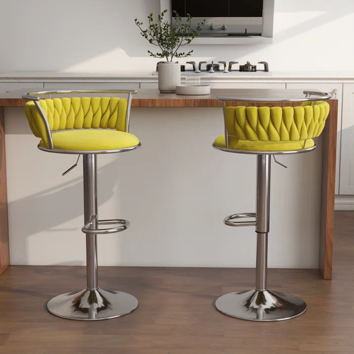 Christals Swivel Upholstered Counter and bar Stool (Set of 2)