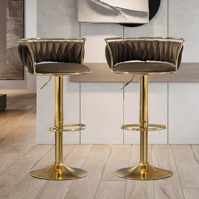 Christals Swivel Upholstered Counter and bar Stool (Set of 2)