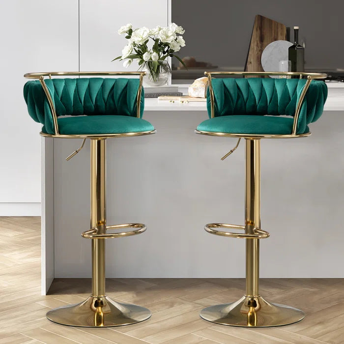 Christals Swivel Upholstered Counter and bar Stool (Set of 2)