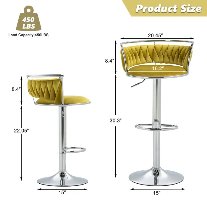 Christals Swivel Upholstered Counter and bar Stool (Set of 2)