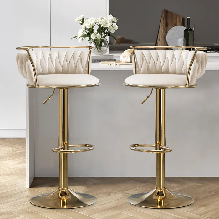 Christals Swivel Upholstered Counter and bar Stool (Set of 2)