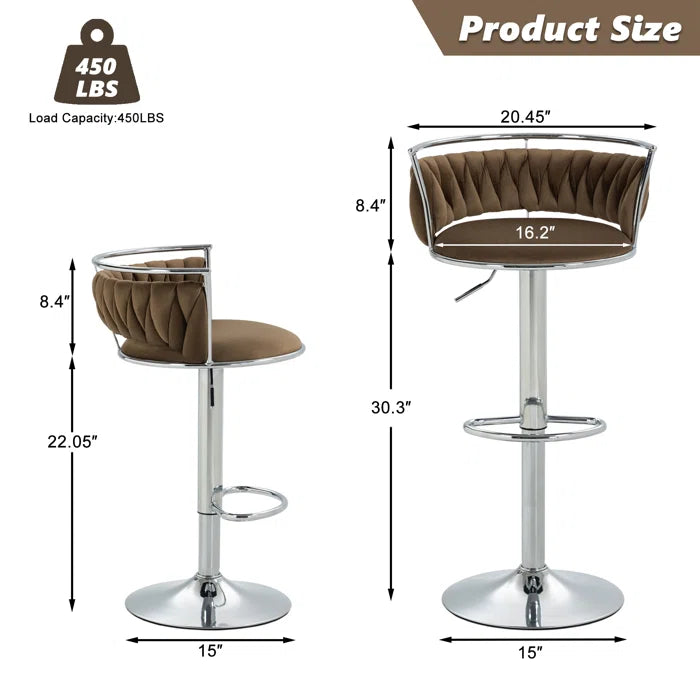 Christals Swivel Upholstered Counter and bar Stool (Set of 2)