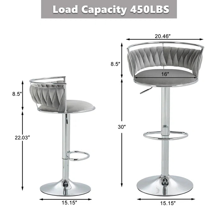 Christals Swivel Upholstered Counter and bar Stool (Set of 2)