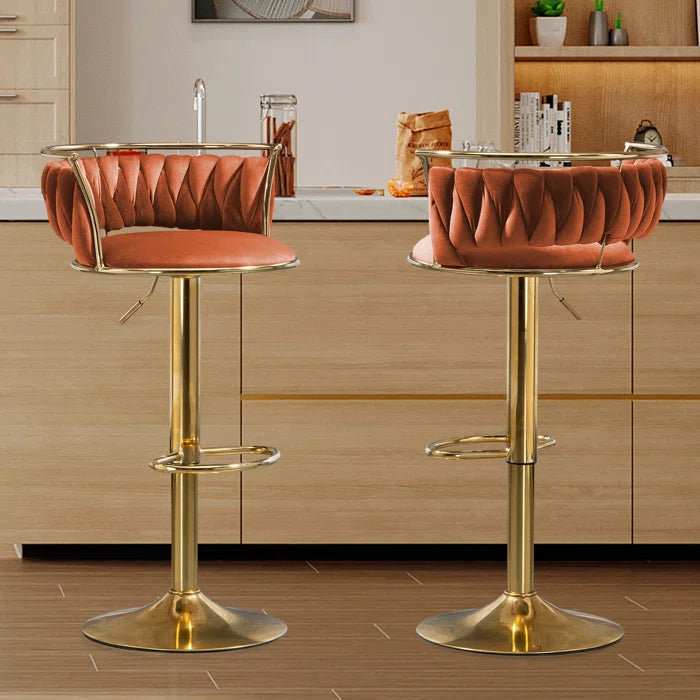 Christals Swivel Upholstered Counter and bar Stool (Set of 2)