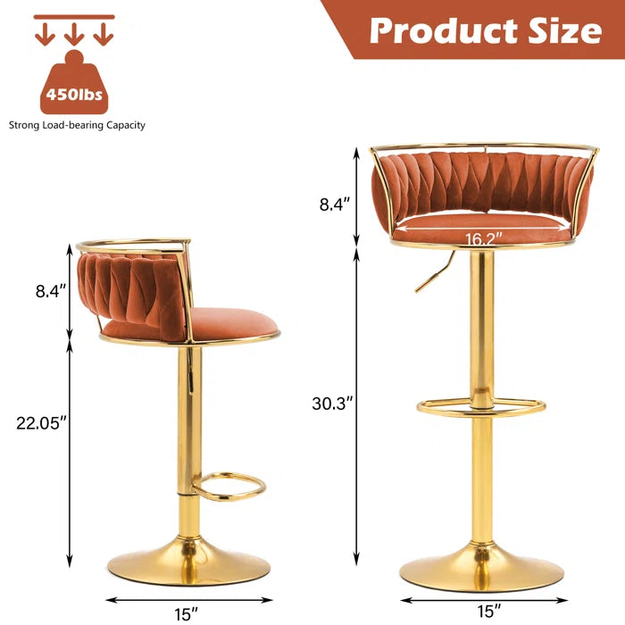 Christals Swivel Upholstered Counter and bar Stool (Set of 2)