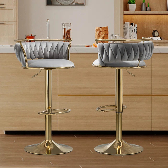 Christals Swivel Upholstered Counter and bar Stool (Set of 2)