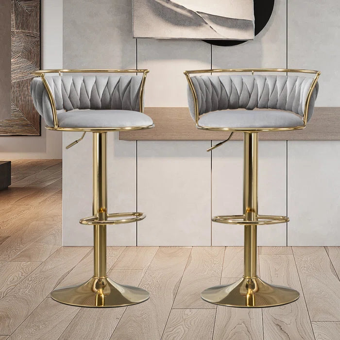 Christals Swivel Upholstered Counter and bar Stool (Set of 2)