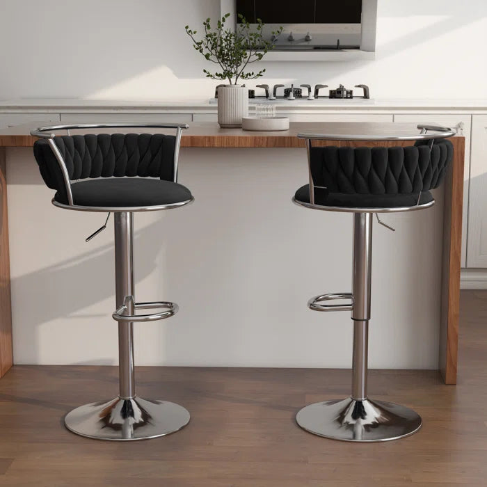 Christals Swivel Upholstered Counter and bar Stool (Set of 2)