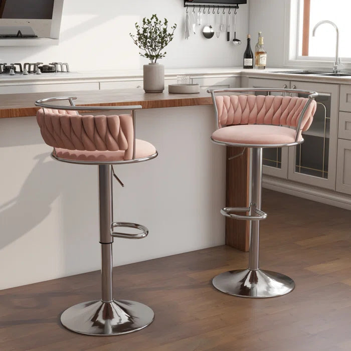 Christals Swivel Upholstered Counter and bar Stool (Set of 2)