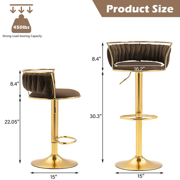 Christals Swivel Upholstered Counter and bar Stool (Set of 2)