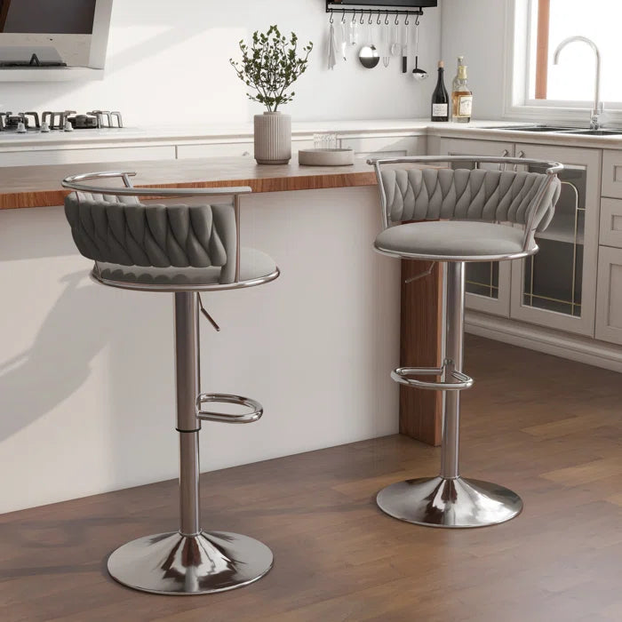 Christals Swivel Upholstered Counter and bar Stool (Set of 2)