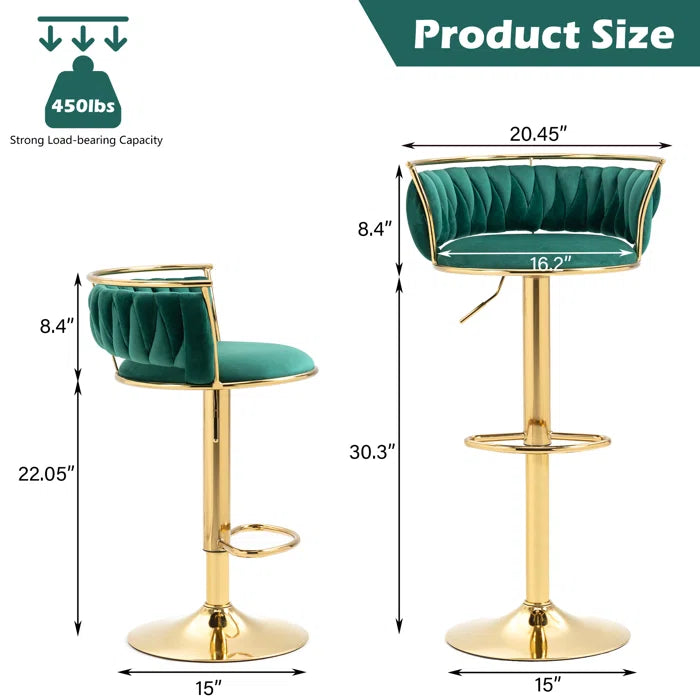 Christals Swivel Upholstered Counter and bar Stool (Set of 2)