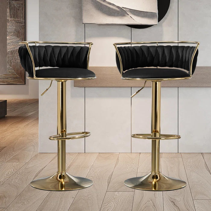 Christals Swivel Upholstered Counter and bar Stool (Set of 2)