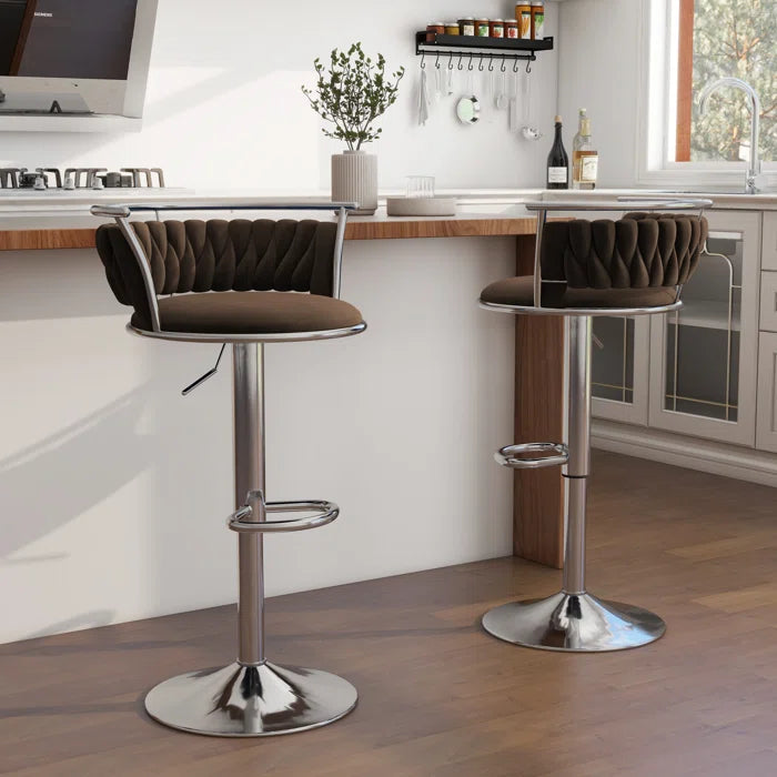 Christals Swivel Upholstered Counter and bar Stool (Set of 2)