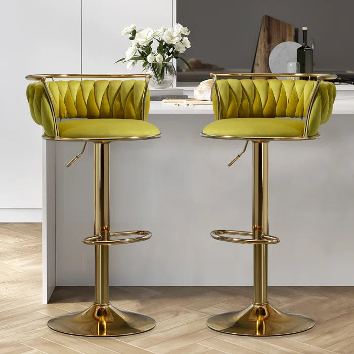 Christals Swivel Upholstered Counter and bar Stool (Set of 2)