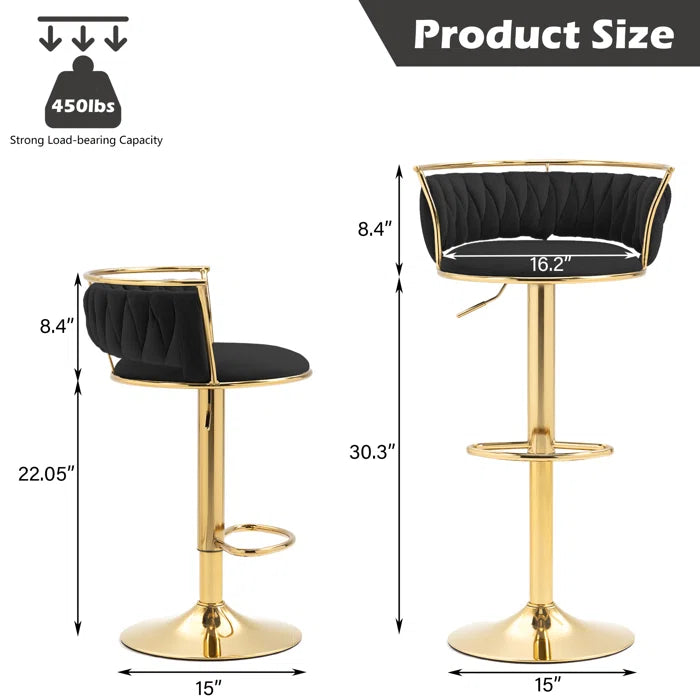 Christals Swivel Upholstered Counter and bar Stool (Set of 2)