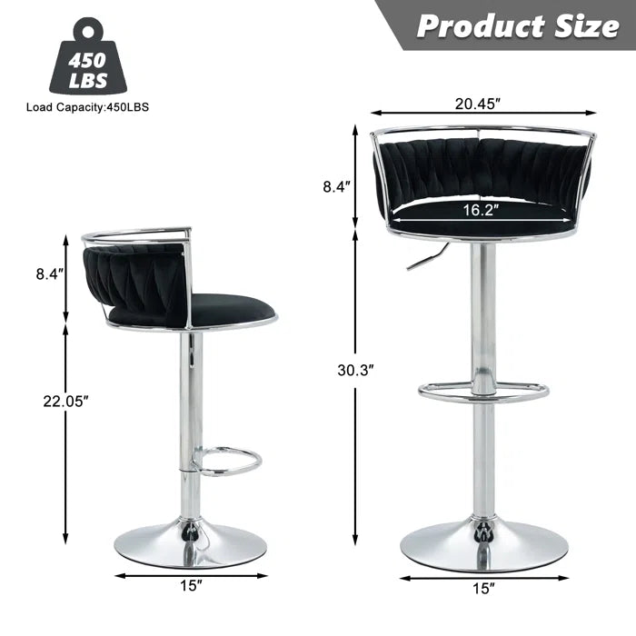 Christals Swivel Upholstered Counter and bar Stool (Set of 2)