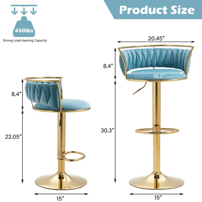 Christals Swivel Upholstered Counter and bar Stool (Set of 2)