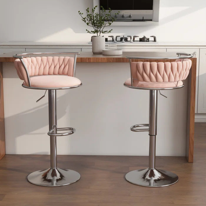 Christals Swivel Upholstered Counter and bar Stool (Set of 2)