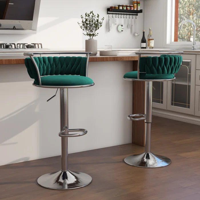 Christals Swivel Upholstered Counter and bar Stool (Set of 2)