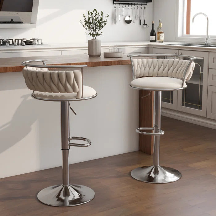 Christals Swivel Upholstered Counter and bar Stool (Set of 2)