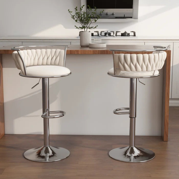 Christals Swivel Upholstered Counter and bar Stool (Set of 2)