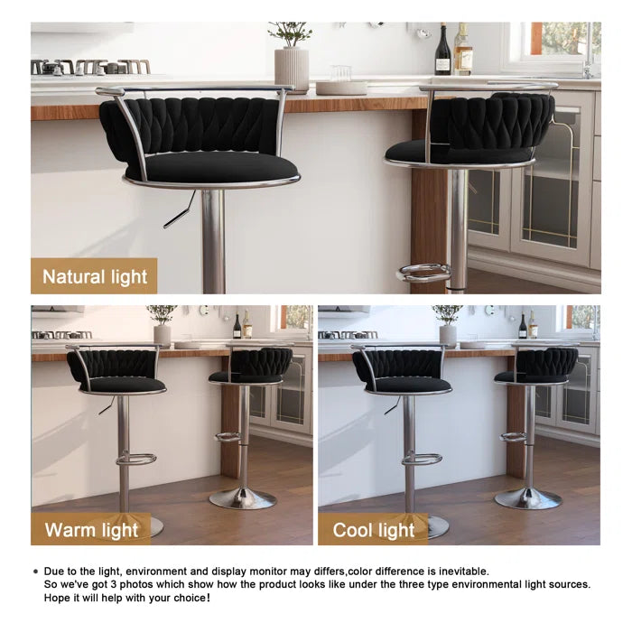 Christals Swivel Upholstered Counter and bar Stool (Set of 2)