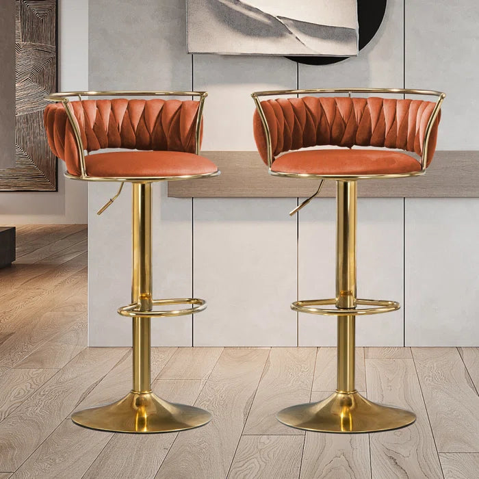 Christals Swivel Upholstered Counter and bar Stool (Set of 2)