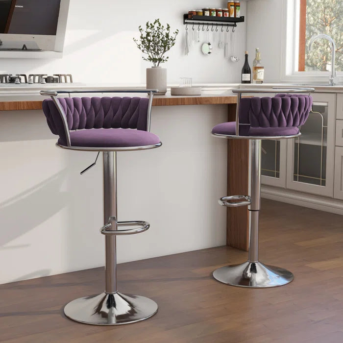 Christals Swivel Upholstered Counter and bar Stool (Set of 2)