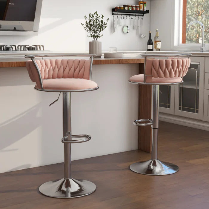 Christals Swivel Upholstered Counter and bar Stool (Set of 2)