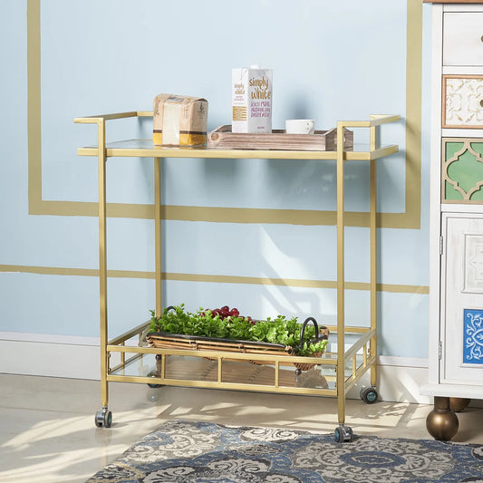 Bunid Metal Bar Cart - Wooden bazar