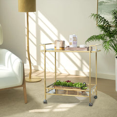 Bunid Metal Bar Cart - Wooden bazar