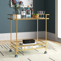 Bunid Metal Bar Cart - Wooden bazar