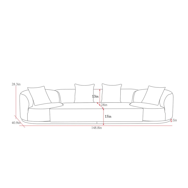 Cielon 4 - Piece Living Room Luxury Sofa Set