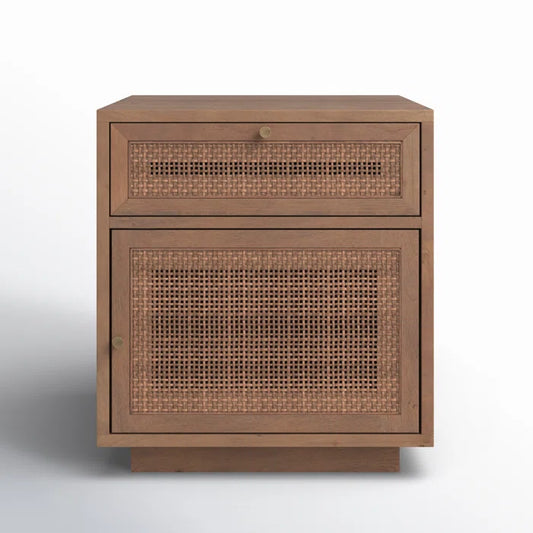 Cinna Solid Wood End Table with Storage